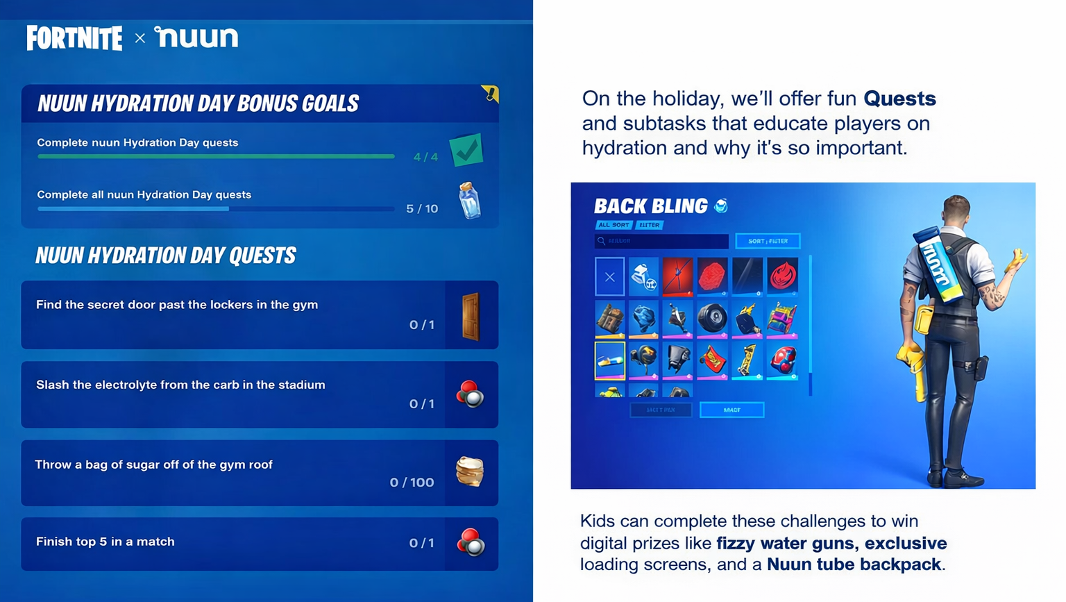 Nuun x Fortnite pitch slide 1