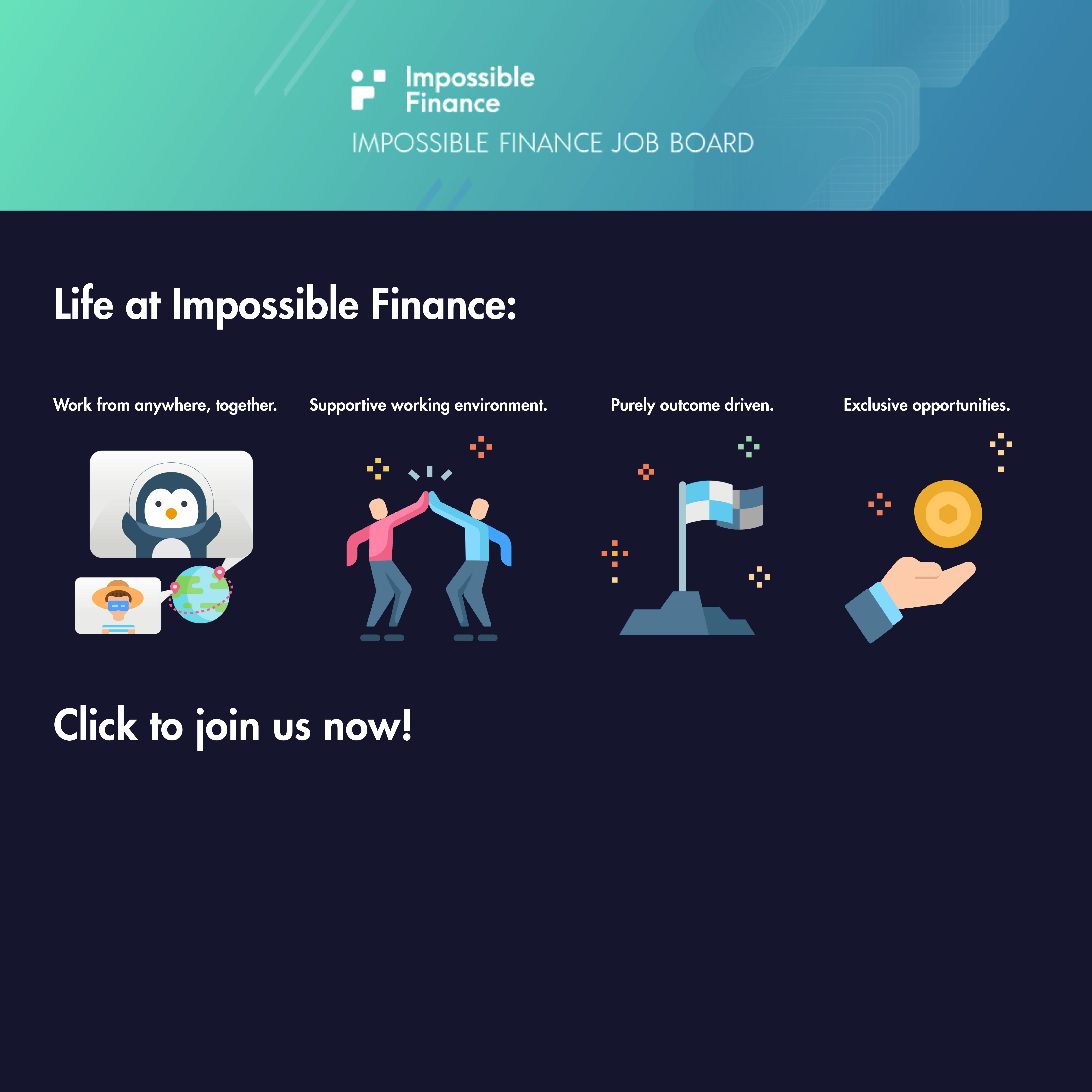 Impossible Finance job board content 1